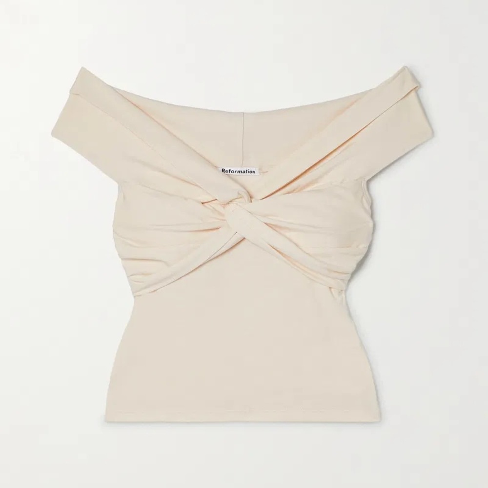 Reformation Ezlynn knit top in cream